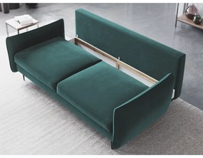 Divano letto verde petrolio con contenitore Vermont - Cosmopolitan Design