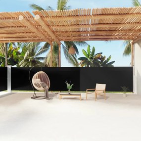 Tenda Da Sole Laterale Retrattile Nera 160x1200 Cm /