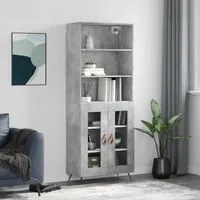 Credenza Grigio Cemento 69,5x34x180 cm in Legno Multistrato 3189289