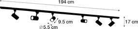 Sistema di illuminazione a binario intelligente con 6 faretti bianchi monofase 200 cm - Iconic Jeana