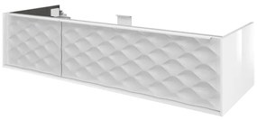 Mobile da bagno sotto lavabo SENSEA Neo bianco laccato lucido L 135 x H 32 x P 48 cm 1 cassetto, lavabo non incluso