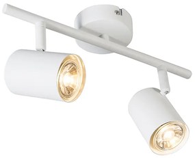 Faretto orientabile moderno bianco a 2 luci - Jeana