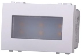 Segnapasso Led 3 moduli 2,4W da incasso per scatola 503 bianco IP20 Bianco caldo 3000K compatibile anche con BTicino Livinglight
