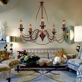 Lampadario CLASSIC a catena, 5xE14/40W/230V, finitura bronzo