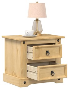 Comodino Corona 53x39x50 Cm İn Legno Massello Di Pino /