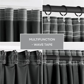 Tenda parzialmente oscurante grigia in velluto 140x270 cm – Restilo