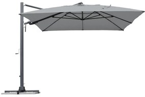 Ombrellone decentrato grigio Sombra NATERIAL L 394 x 400 cm con telo grigio
