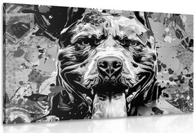Quadro su tela – Illustrazione di cane in bianco e nero