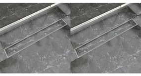 Scarico Doccia Lineare 2 Pz 830x140 Mm Acciaio Inossidabile /