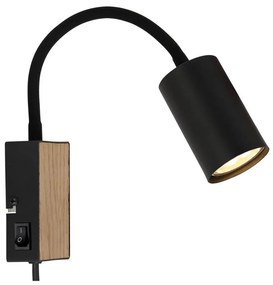 Globo 57911WBW - Lampada flessibile ROBBY 1xGU10/35W/230V nero/marrone