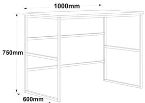 Scrivania Industrial Ferro E Legno 100x60x75H Rovere E Antracite Voyage