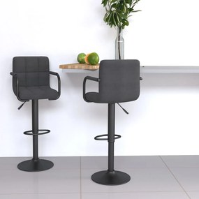 Sgabelli Da Bar 2 Pz Grigio Scuro İn Tessuto /