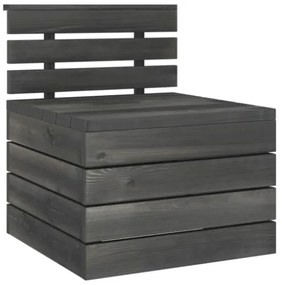 Set Divani da Giardino su Pallet 3 pz Legno Pino Grigio Scuro