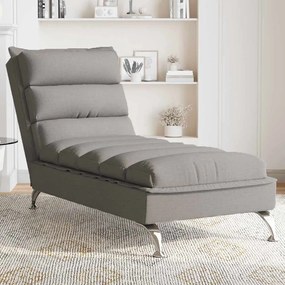 Chaise Longue Massaggi Con Cuscini Tortora İn Tessuto /