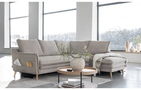 Divano letto angolare beige (angolo destro) Charming Charlie - Miuform