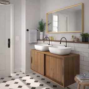 Mobile da bagno sotto lavabo MADERO Velvet trebino laminato satinato L 120 x H 53 x P 45 cm 2 cassetti 2 ante, lavabo non incluso