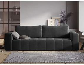 Divano letto in velluto grigio scuro Luca - Milo Casa