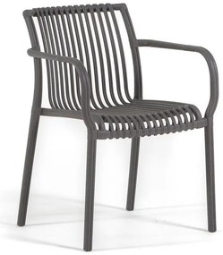 Sedia da giardino con braccioli Athena NEW GARDEN antracite, set da 6 pezzi