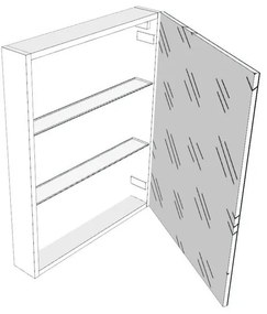 Pensile bagno Easy colore su ordinazione, 3 ante apertura da sinistra P 20 x L 60 x H 75 cm
