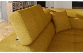 Divano angolare giallo allungabile/con contenitore (con penisola a sinistra/a L) Anton – ELTAP