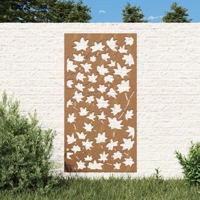 Decorazione Muro Giardino 105x55 Cm Foglia Acero Acciaio Corten /