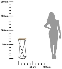 Portafiori LOFT 70x24 cm nero/marrone