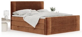 Letto boxspring arancione con contenitore 180x200 cm Bergamo – Maison de Rêve