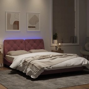 Giroletto con luci led rosa 140x190 cm in velluto