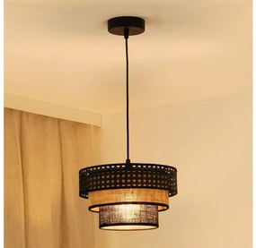 Brilagi - Lampadario a sospensione DAKOTA LUNETA 1xE27/15W/230V Ø 25 cm nero/rat
