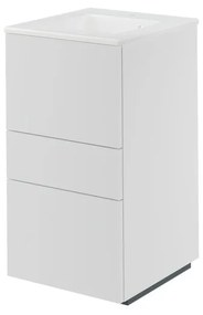 Mobile da bagno sotto lavabo SENSEA Neo bianco laccato L 45 x H 84 x P 48 cm 3 cassetti, lavabo non incluso