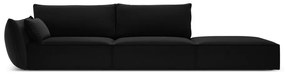 Divano nero con penisola a sinistra con rivestimento in velluto 264 cm Vanda – Mazzini Sofas
