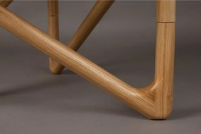 Tavolino da salotto rotondo di colore naturale con piano in vetro ø 80 cm Naia – Dutchbone