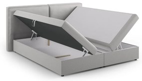 Letto boxspring in grigio chiaro con contenitore 180x200 cm Arendal – Cosmopolitan Design