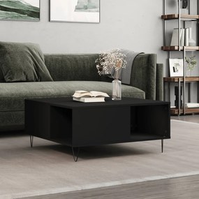 Tavolino Da Salotto Nero 80x80x36,5 Cm İn Legno Multistrato /