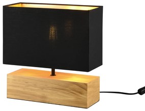 Lampada da tavolo nera rettangolare legno Woody Trio