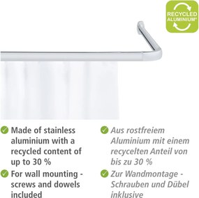 Asta per tende da doccia in argento lucido Era - Wenko