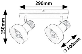 Rabalux 73056 - Faretto SASKIA 2xE14/15W/230V