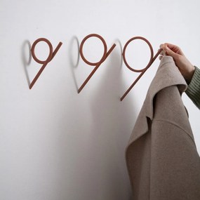 Gancio da parete color terracotta in acciaio Tuba S – Spinder Design