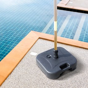 Base per Ombrellone da Giardino Ø38 Riempibile 20-30 Kg HDPE Nero 46x45x26 cm...