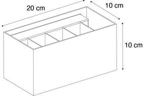 Applique da parete moderna nera rettangolare 2 luci - Edwin