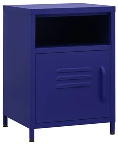 Comodini 2 pz blu marino 35x35x51 cm in acciaio