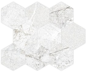 Mosaico in gres porcellanato Hellir bianco L 7 x L 30.5 cm, 7 pezzi