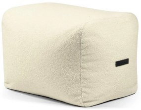 Puof a sacco color crema con rivestimento in bouclé Plus 70 Lounge – SLOWDOWN