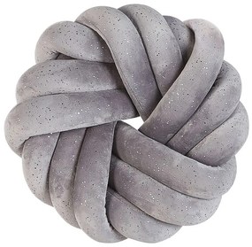 Cuscino nodo in velluto glitterato grigio 30 x 30 cm AKOLA Beliani