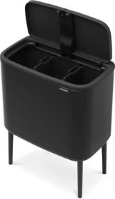Cestino per la spazzatura in acciaio in nero opaco per raccolta differenziata/touch 33 l Bo Touch Bin – Brabantia
