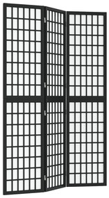Divisorio pieghevole 3 pannelli stile giapponese 120x170cm nero
