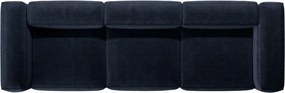 Divano blu scuro con rivestimento in velluto a coste 364 cm Bergamo – Cosmopolitan Design