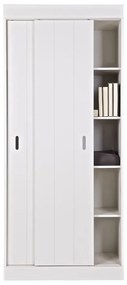 Armadio in pino bianco con ante scorrevoli 85x195 cm Row - WOOOD