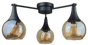 Lampadario a plafone STAR 3xE27/60W/230V nero/fumé beige