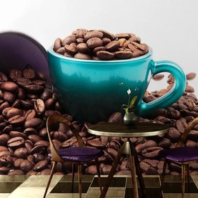 Carta da parati – Tazza con chicchi di caffè